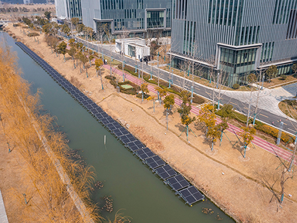 全球足跡｜光+氫！陽光能源西伏河防眩光漂浮式光伏項目演繹“電站掘金”公式